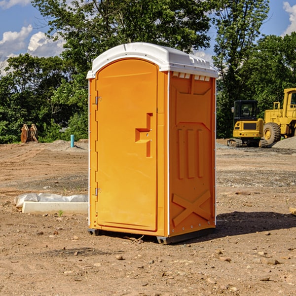 how often are the portable restrooms cleaned and serviced during a rental period in Schuyler NE